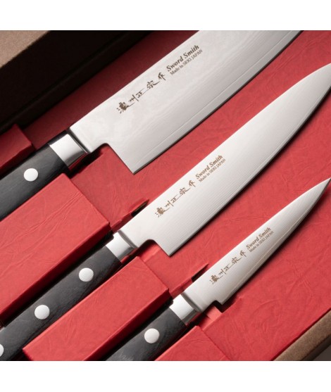 Satake Damascus 3 knives set, KITCHEN KNIVES - Virtuves lietas